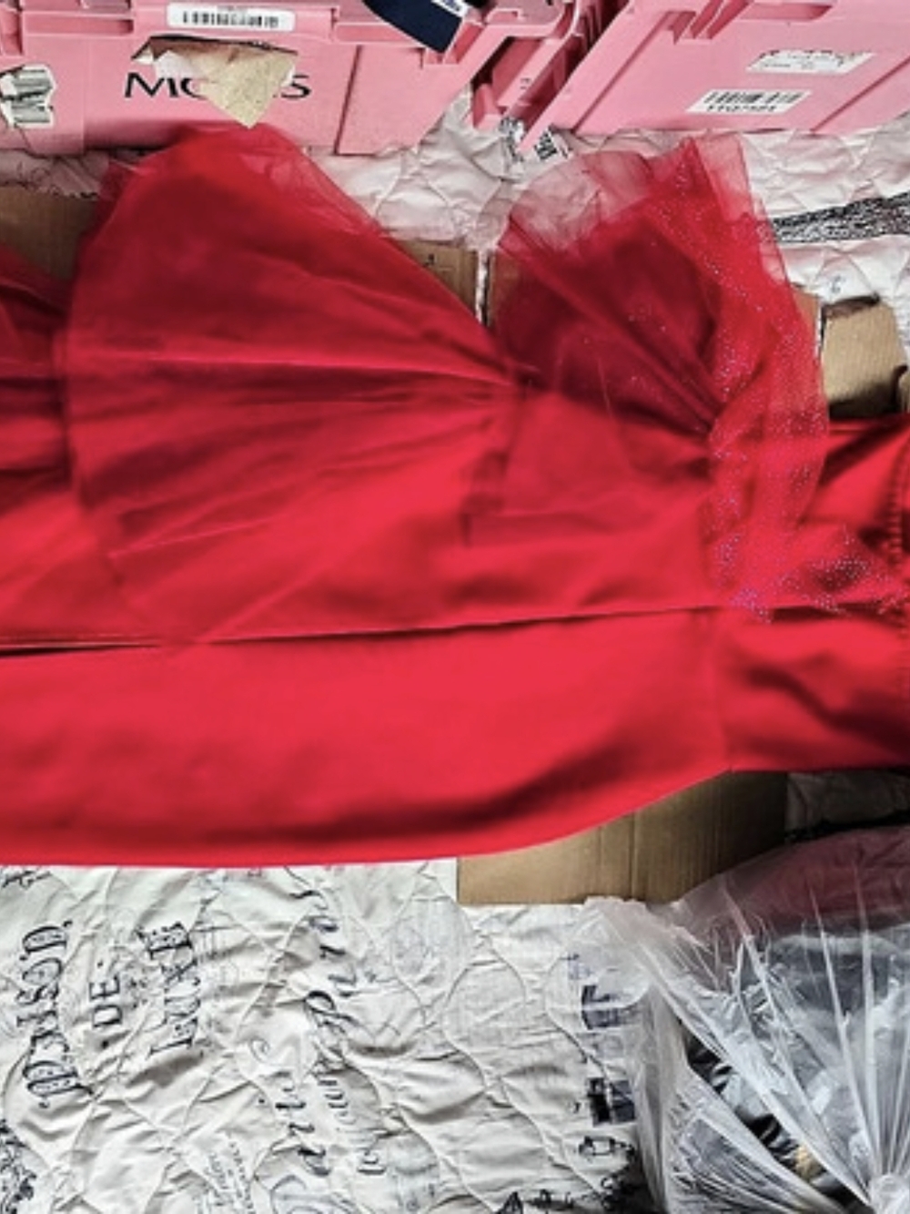 Red Tulle Formal Dress Like New
